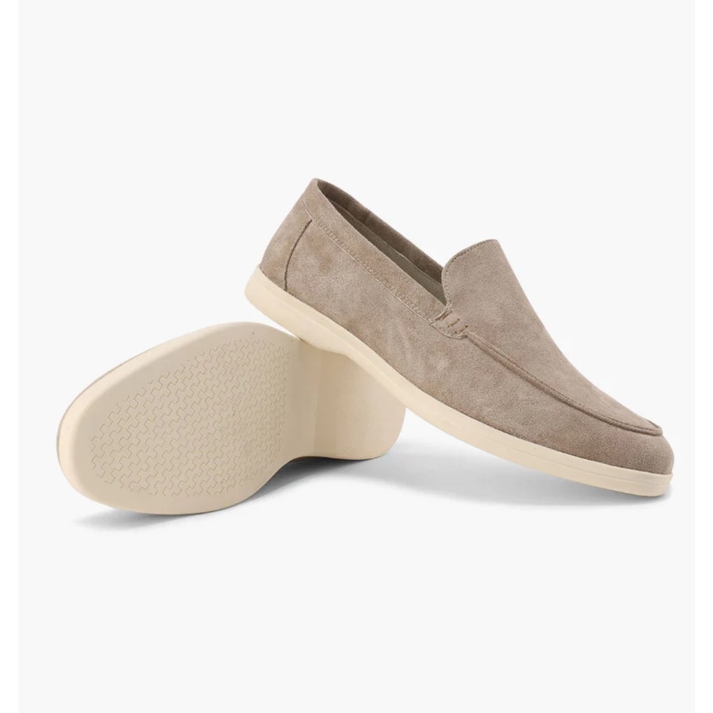 Elegant Beige Suede Loafers for Men
